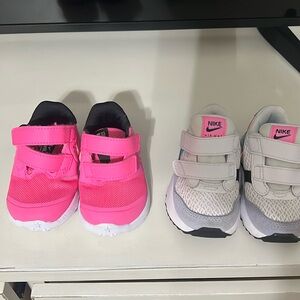 2 pairs baby girl Nike sneakers